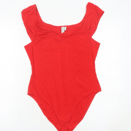 & Other Stories Women Red Bodysuit Size 12 Scoop Neck Stretch