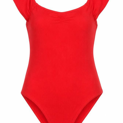 & Other Stories Women Red Bodysuit Size 12 Scoop Neck Stretch