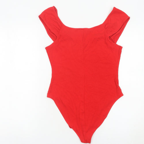 & Other Stories Women Red Bodysuit Size 12 Scoop Neck Stretch