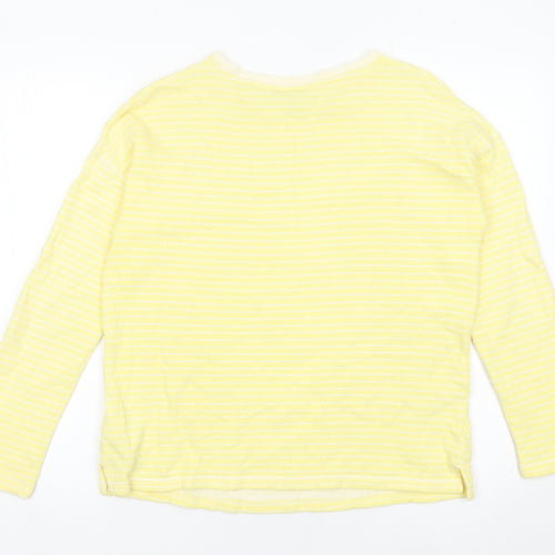 Marks and Spencer Women Yellow Striped Pullover Sweatshirt UK 8