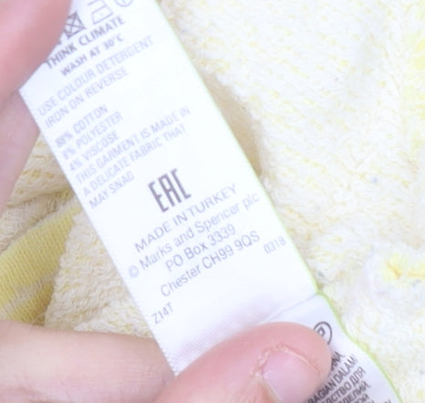 Marks and Spencer Women Yellow Striped Pullover Sweatshirt UK 8