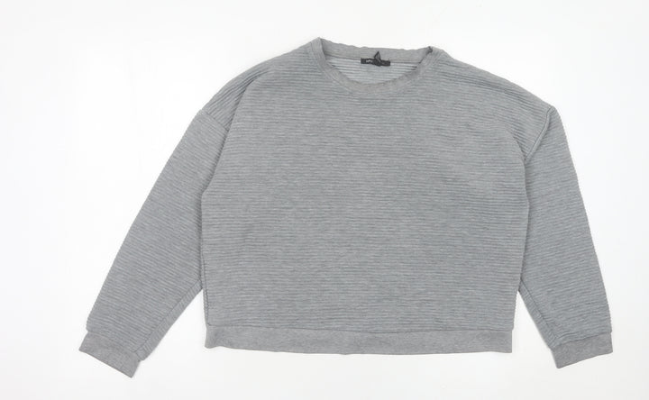 MNG Women’s Grey Pullover Sweatshirt Size M Crew Neck Casual Top