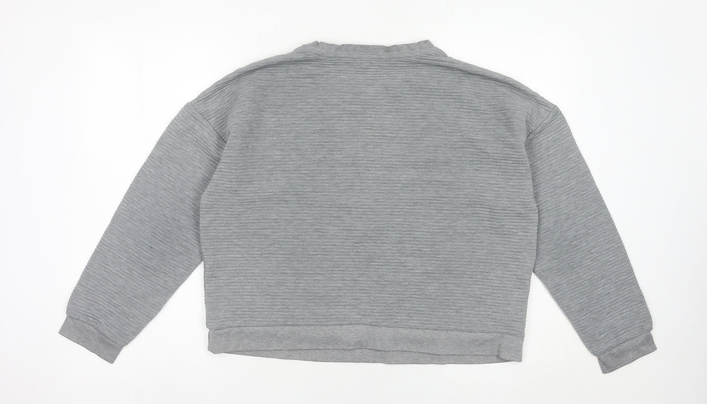 MNG Women’s Grey Pullover Sweatshirt Size M Crew Neck Casual Top