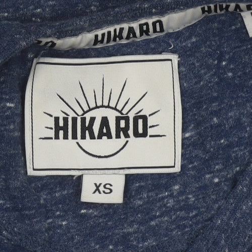 Hikaro Women's Blue XS Short Sleeve Crew Neck Cotton Blend T-Shirt