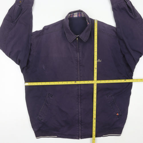 Ellesse Men's Purple Cotton Basic Jacket L Vintage Casual Zip