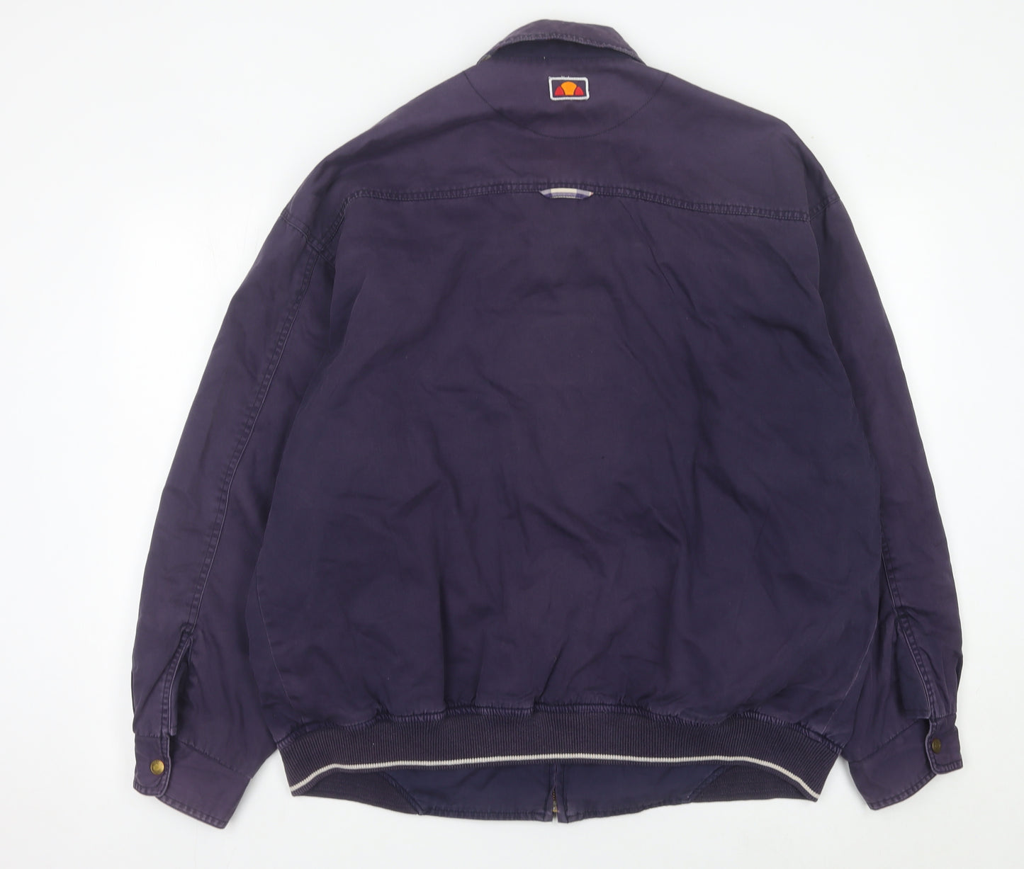 Ellesse Men's Purple Cotton Basic Jacket L Vintage Casual Zip