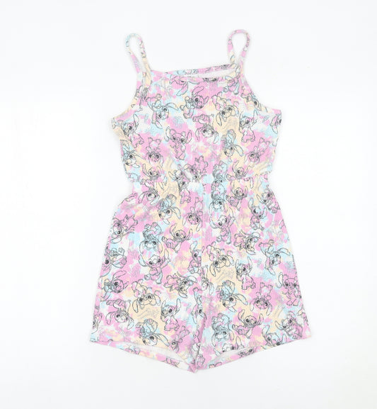 George Girls Multicoloured Disney Stitch Playsuit 9-10 Years Cotton