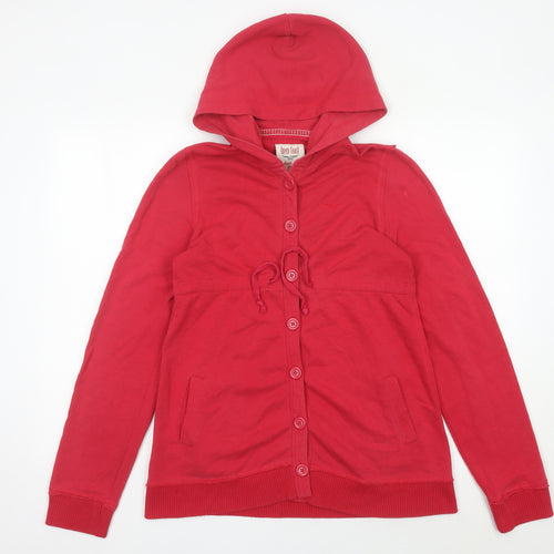 Green Coast Womens Red Small Hoodie Cardigan Cotton Blend