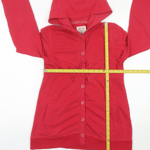 Green Coast Womens Red Small Hoodie Cardigan Cotton Blend