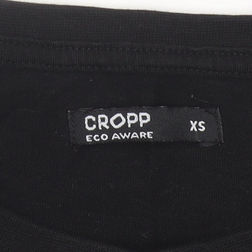 Cropp Women’s Black XS Graphic Cotton T-Shirt Casual
