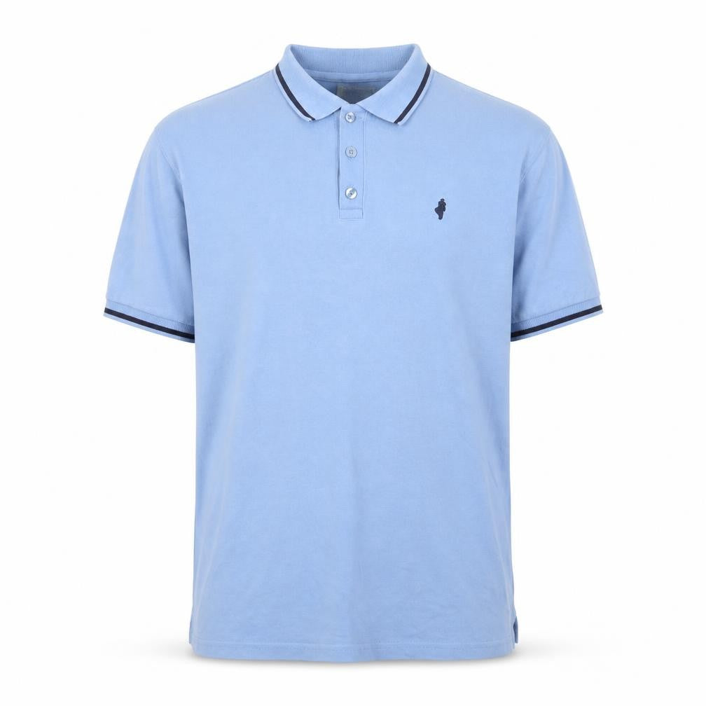 MCS Men’s Blue Cotton Polo Shirt Size L Short Sleeve Classic