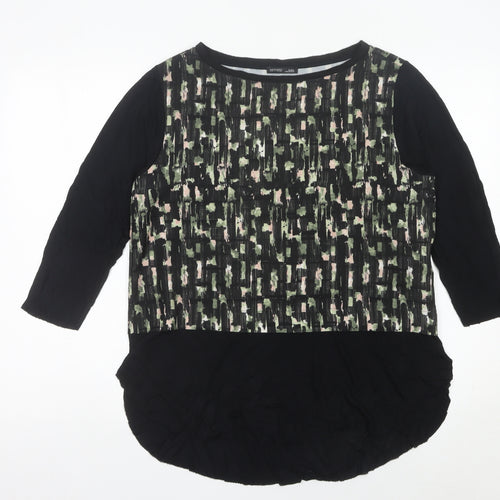 Zara Women’s Black Green Pink Geometric Tunic Blouse M