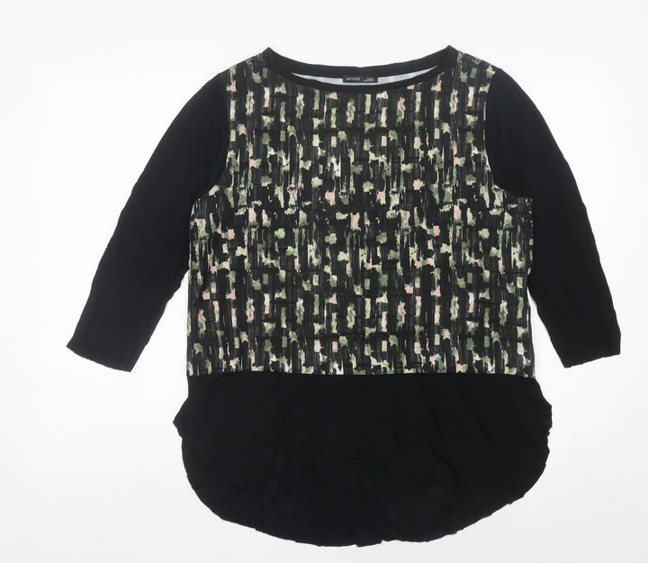 Zara Women’s Black Green Pink Geometric Tunic Blouse M