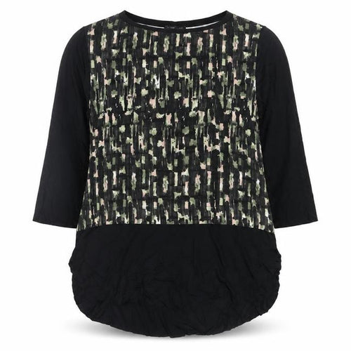 Zara Women’s Black Green Pink Geometric Tunic Blouse M