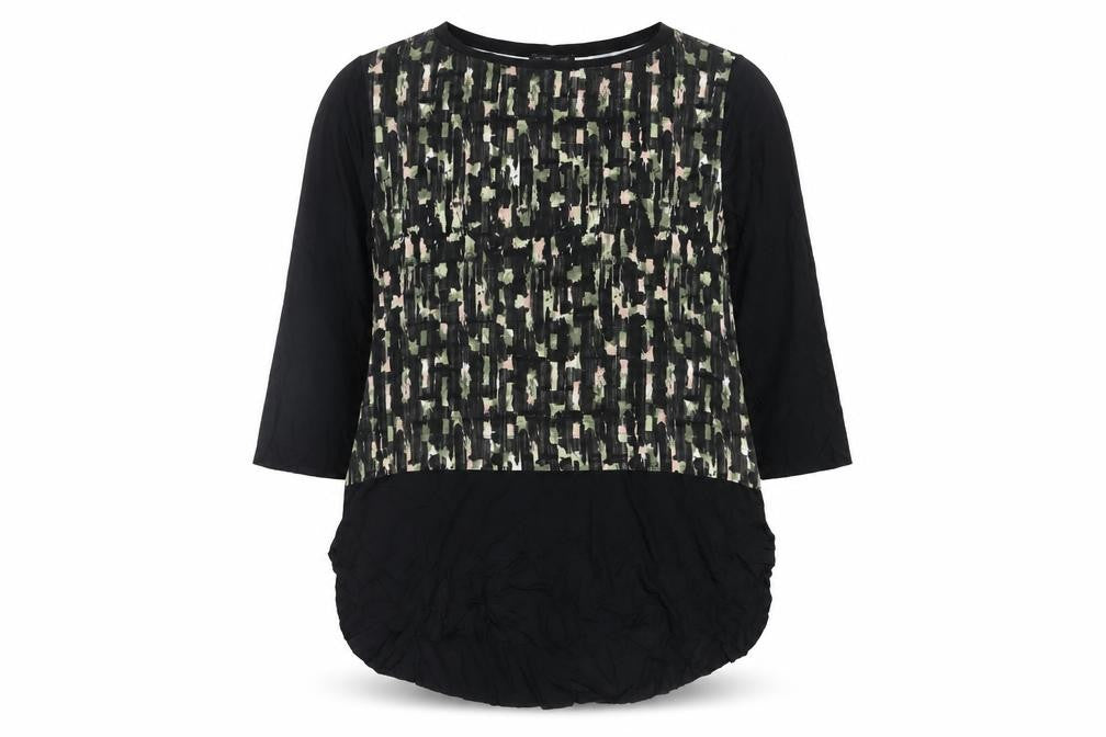 Zara Women’s Black Green Pink Geometric Tunic Blouse M