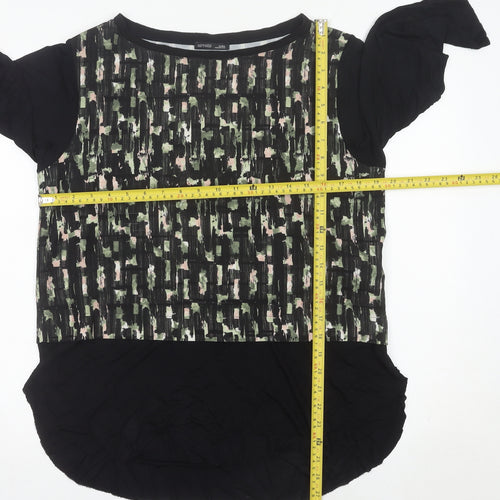 Zara Women’s Black Green Pink Geometric Tunic Blouse M
