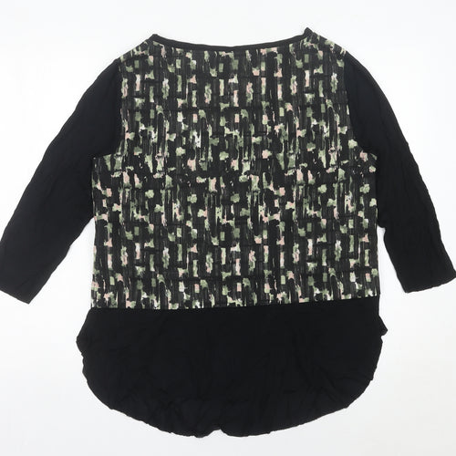 Zara Women’s Black Green Pink Geometric Tunic Blouse M