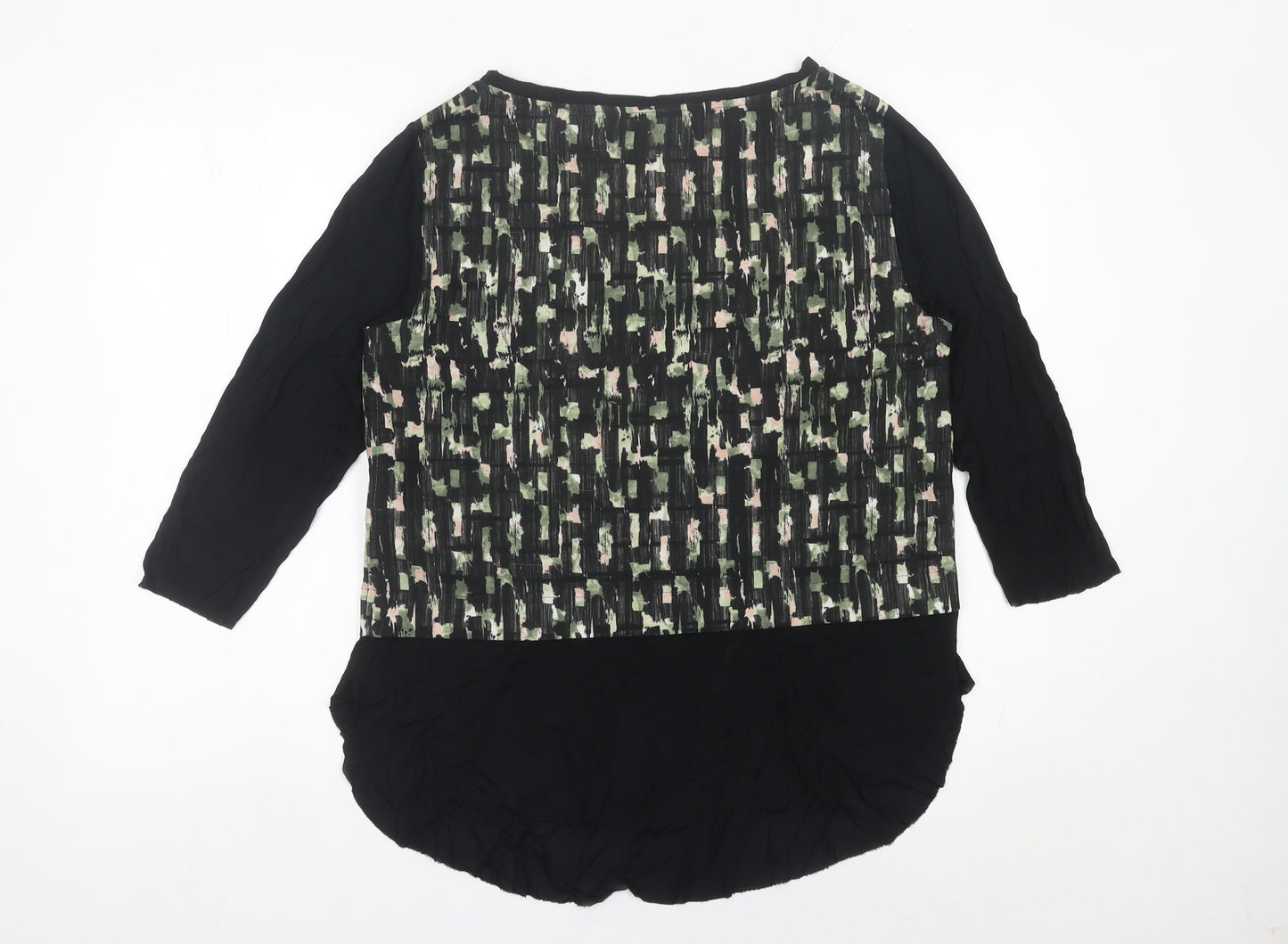 Zara Women’s Black Green Pink Geometric Tunic Blouse M