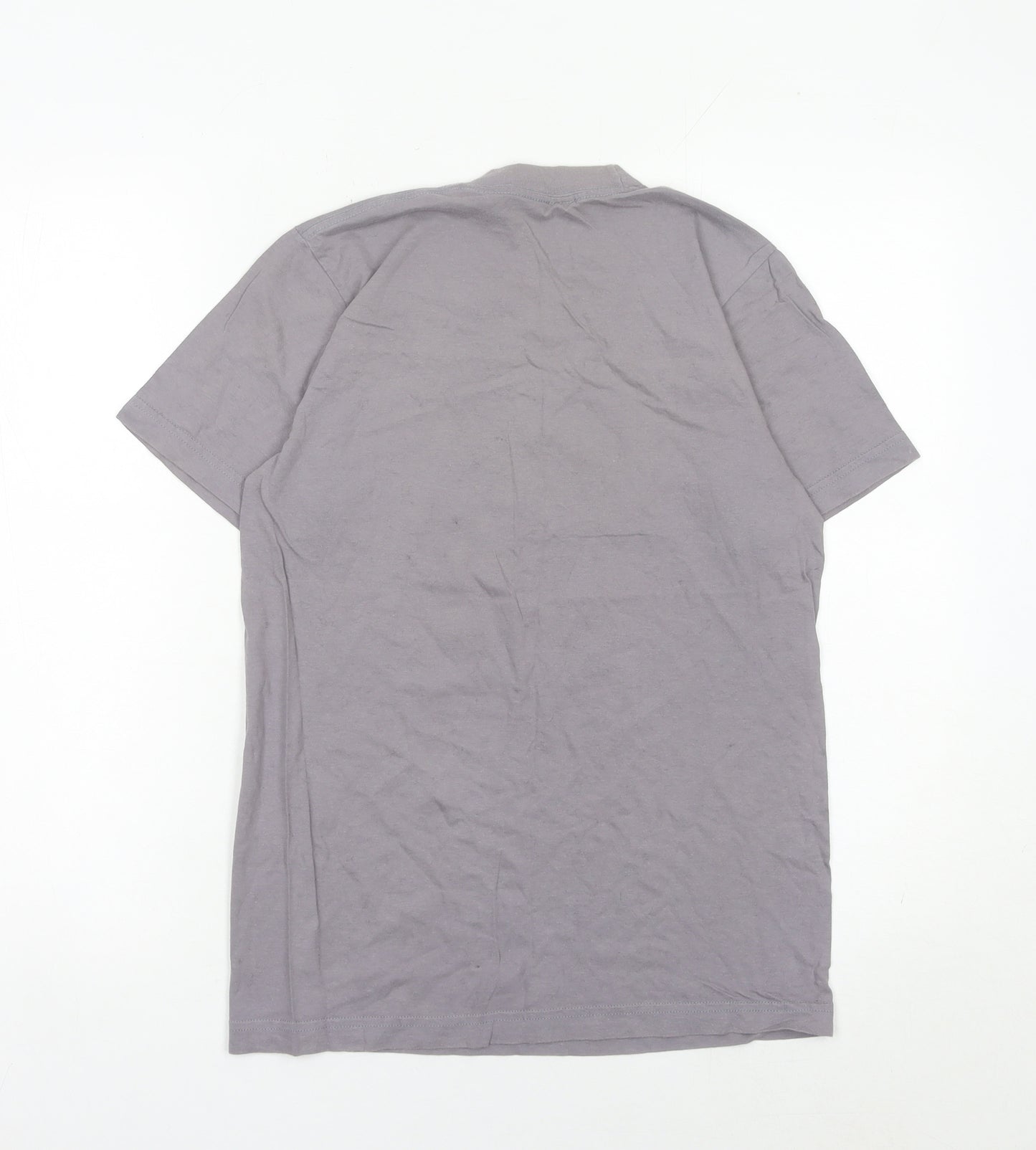 American Apparel Women Grey Small Graphic Funny Quotes T-Shirt