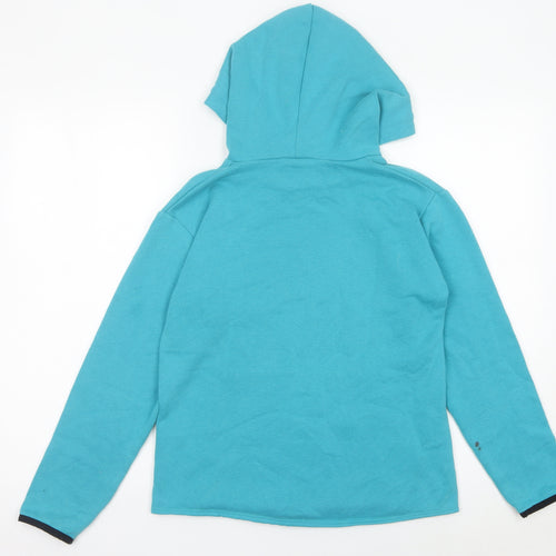 Decathlon Boys Blue Pullover Hoodie 14 Years Geometric Pocket Long Sleeve