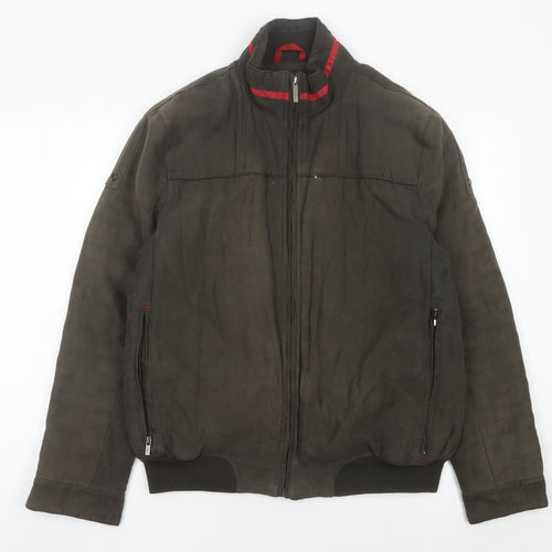 Hardtop Men’s Brown Bomber Jacket Size 48 Full Zip Casual