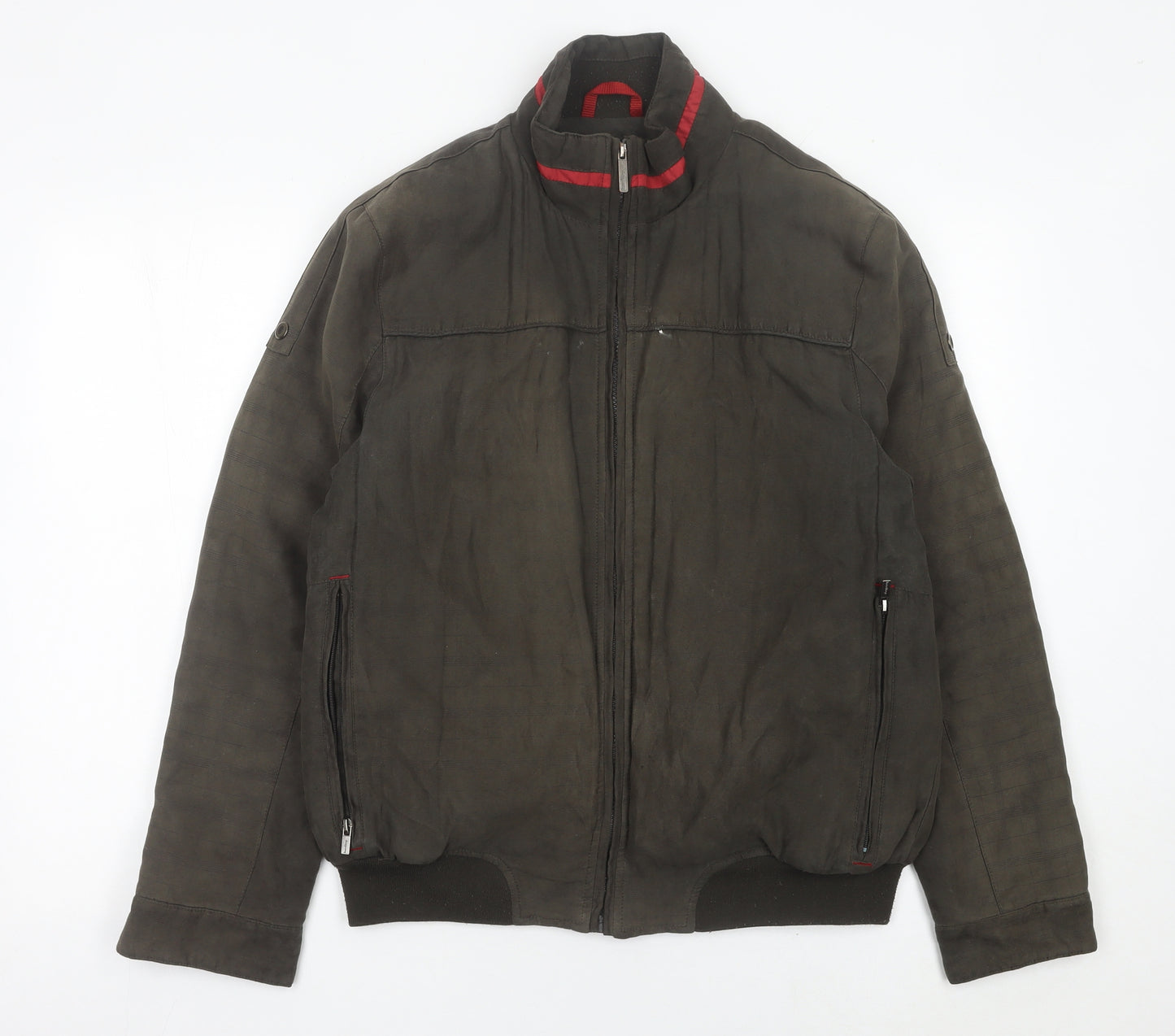 Hardtop Men’s Brown Bomber Jacket Size 48 Full Zip Casual