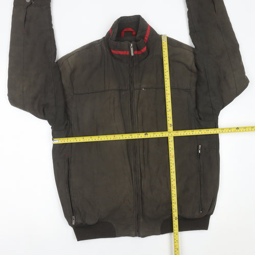 Hardtop Men’s Brown Bomber Jacket Size 48 Full Zip Casual