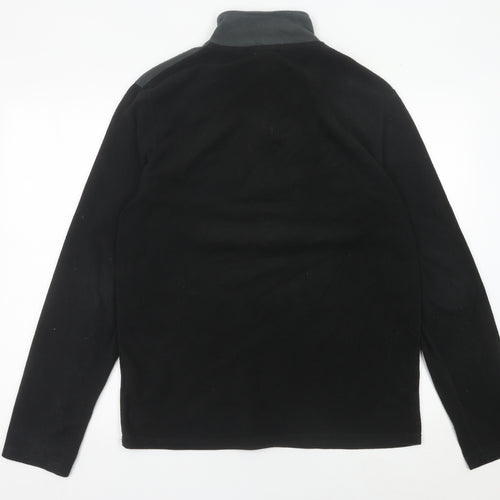 Brave Soul Men’s Black Fleece 1/4 Zip Sweatshirt Pullover Size M