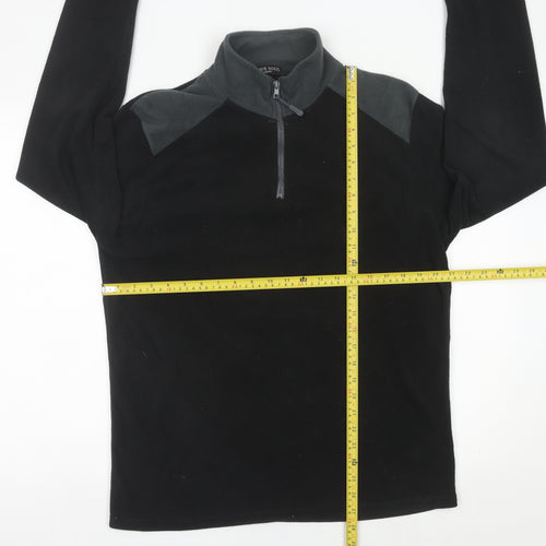 Brave Soul Men’s Black Fleece 1/4 Zip Sweatshirt Pullover Size M