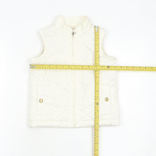 GapKids Girls Ivory Quilted Puffer Gilet Waistcoat 4-5 Years