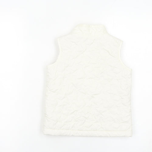 GapKids Girls Ivory Quilted Puffer Gilet Waistcoat 4-5 Years