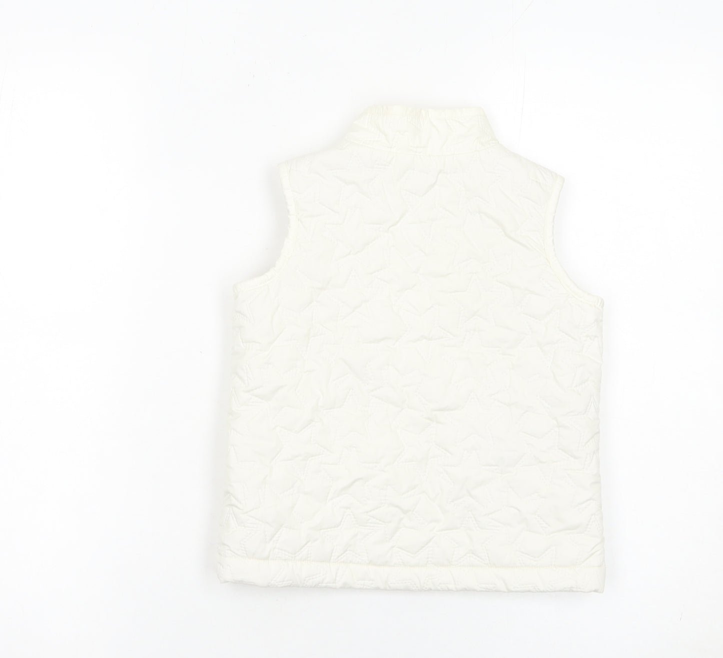 GapKids Girls Ivory Quilted Puffer Gilet Waistcoat 4-5 Years