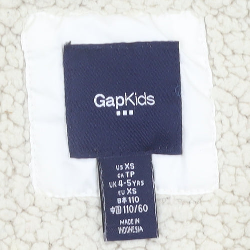 GapKids Girls Ivory Quilted Puffer Gilet Waistcoat 4-5 Years