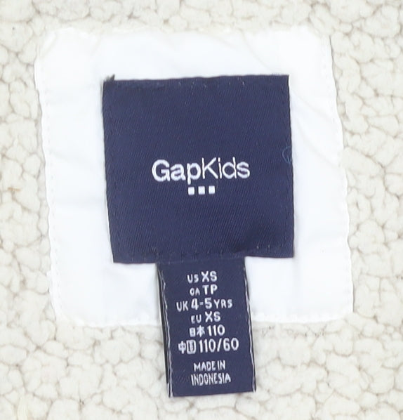 GapKids Girls Ivory Quilted Puffer Gilet Waistcoat 4-5 Years