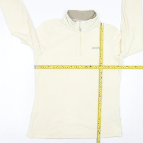 Regatta Women's Ivory Fleece Sweatshirt UK 10 1/2 Zip Outdoor Pullover