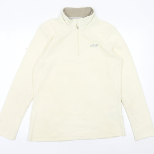 Regatta Women's Ivory Fleece Sweatshirt UK 10 1/2 Zip Outdoor Pullover