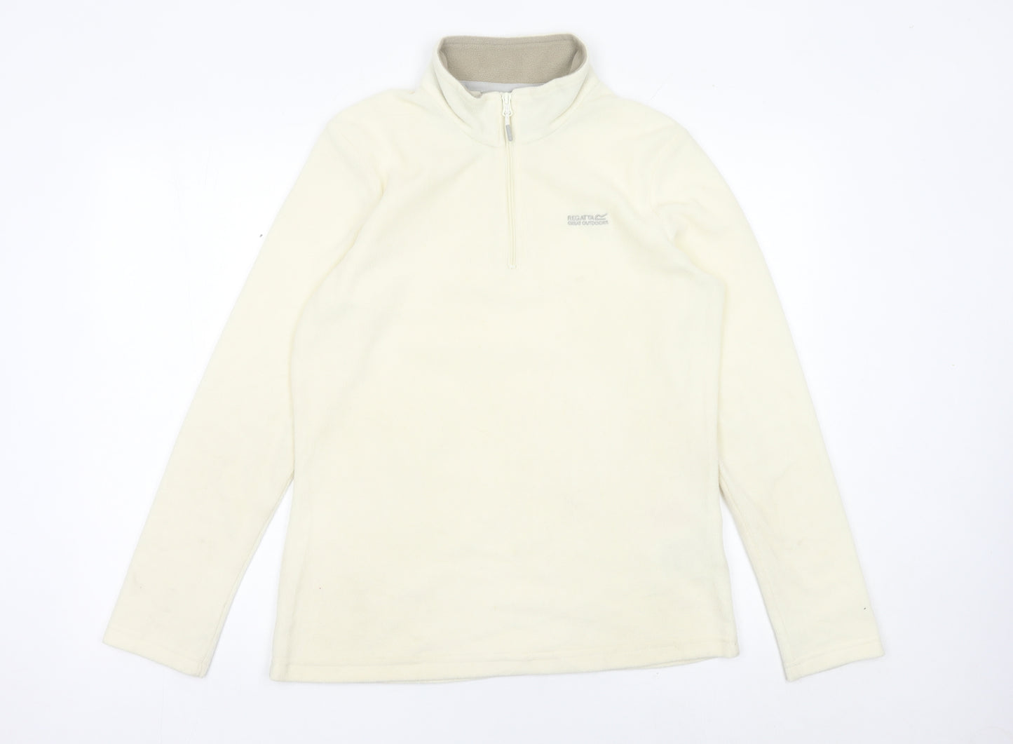 Regatta Women's Ivory Fleece Sweatshirt UK 10 1/2 Zip Outdoor Pullover