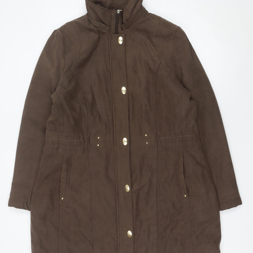 Anna Rose Women’s Brown Mid-Length Overcoat Size L Polyester