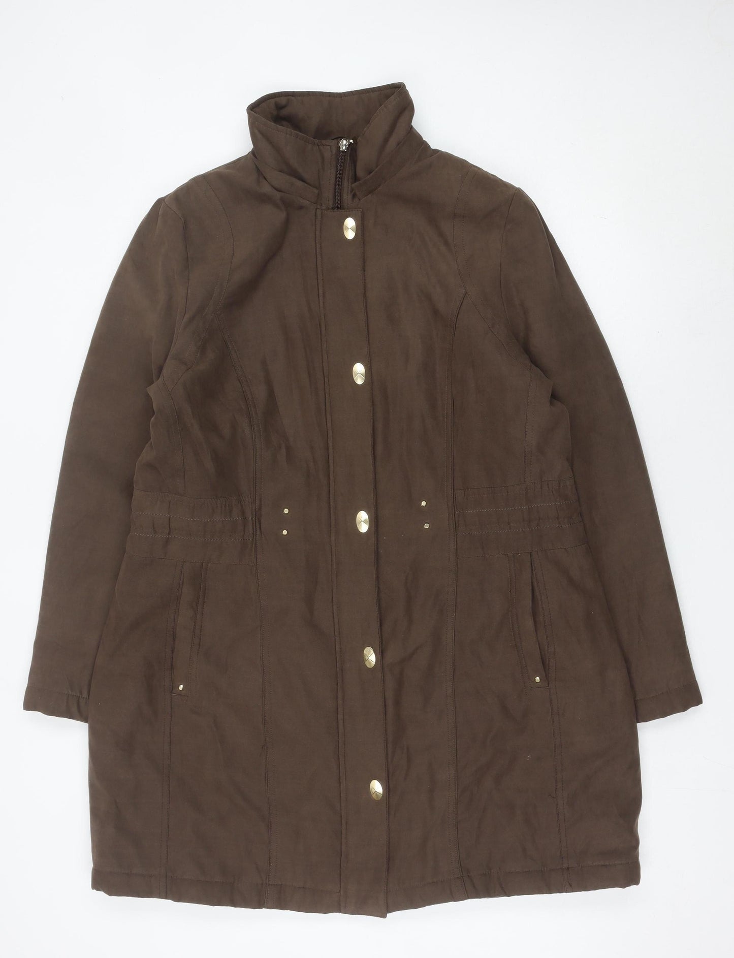 Anna Rose Women’s Brown Mid-Length Overcoat Size L Polyester