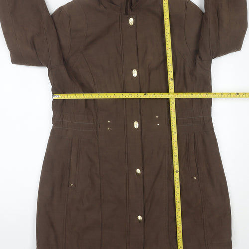 Anna Rose Women’s Brown Mid-Length Overcoat Size L Polyester