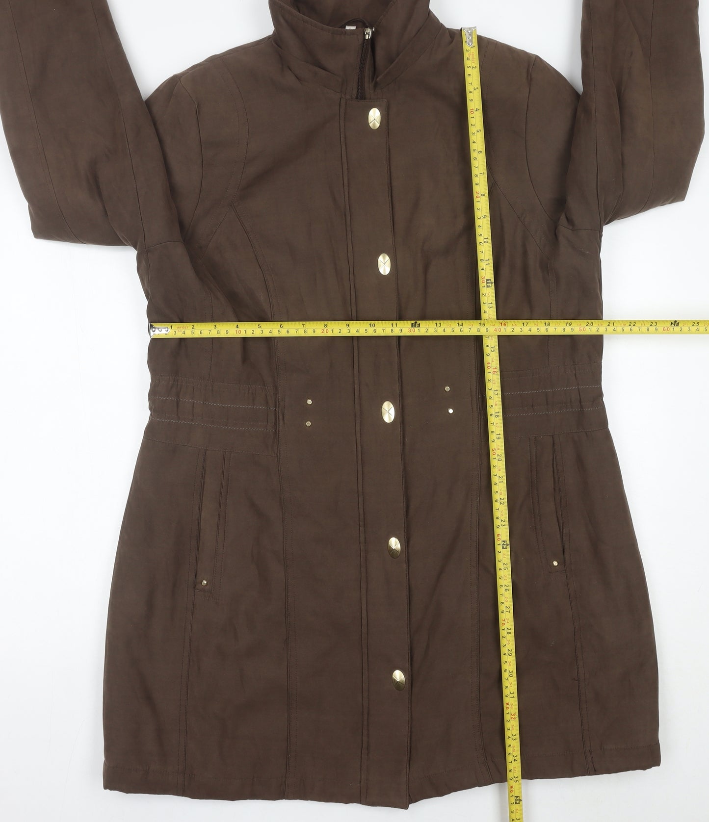 Anna Rose Women’s Brown Mid-Length Overcoat Size L Polyester