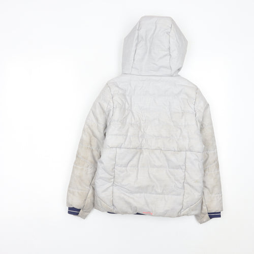 Wedze Boys Grey Ski Jacket 6 Years Hooded Waterproof Insulated Winter Coat