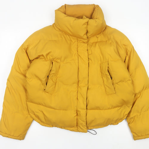 Light Before Dark Womens Yellow Puffer Jacket S Quilted Winter Coat