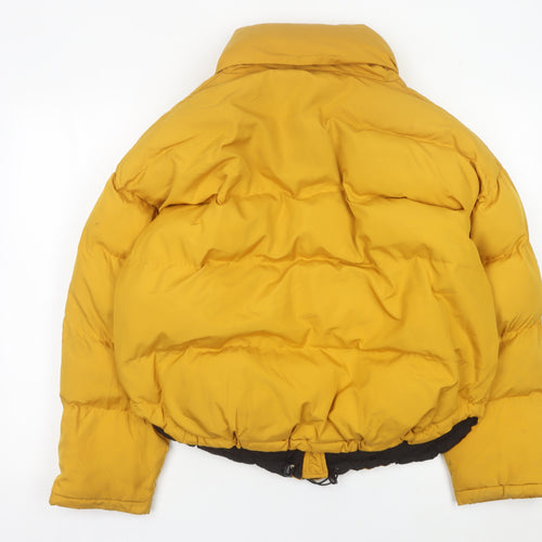 Light Before Dark Womens Yellow Puffer Jacket S Quilted Winter Coat