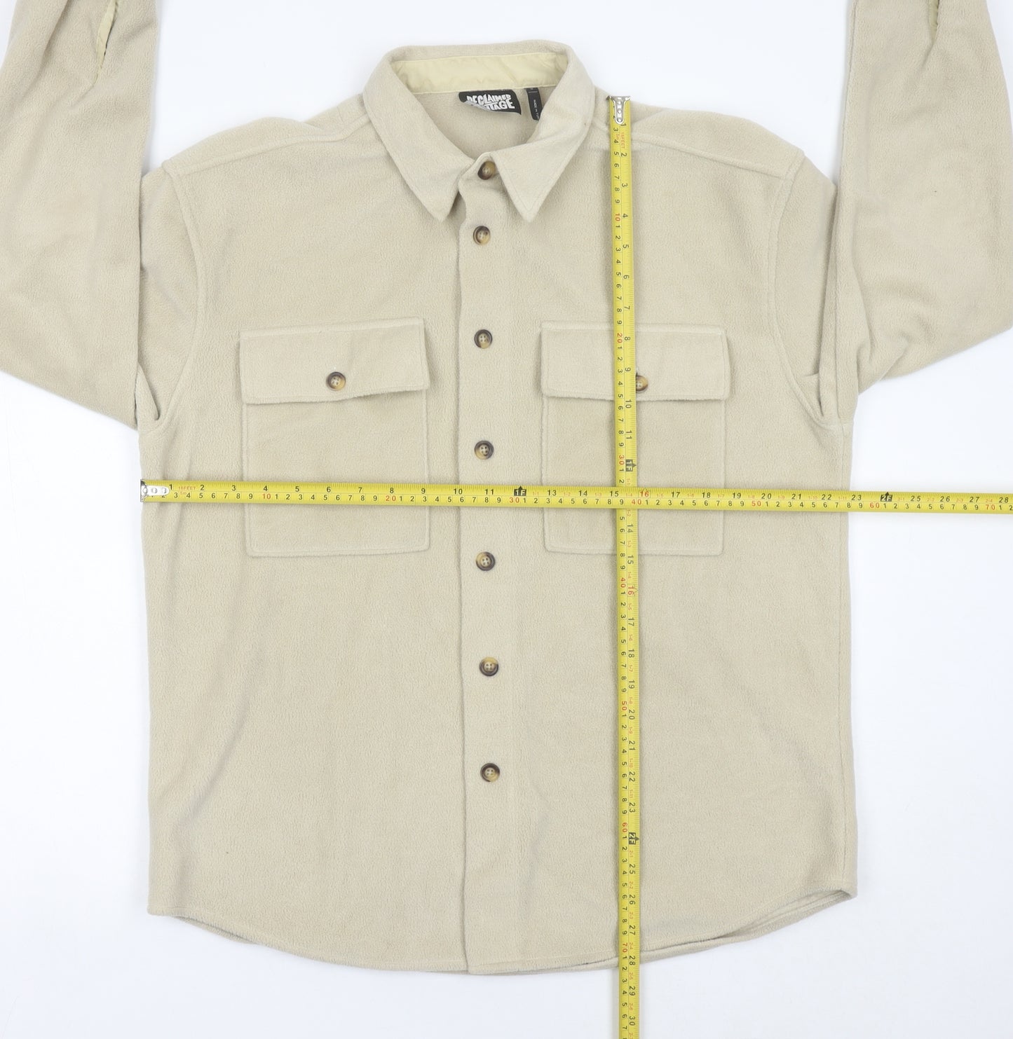 Reclaimed Vintage Men's Beige Fleece Jacket Small Regular Fit 36-38"
