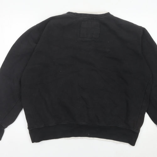 Pull&Bear Mens Black Small Sweatshirt Crew Neck Long Sleeve Pullover