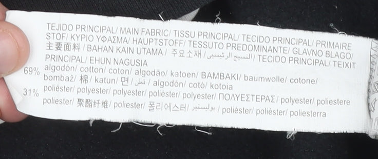 Pull&Bear Mens Black Small Sweatshirt Crew Neck Long Sleeve Pullover