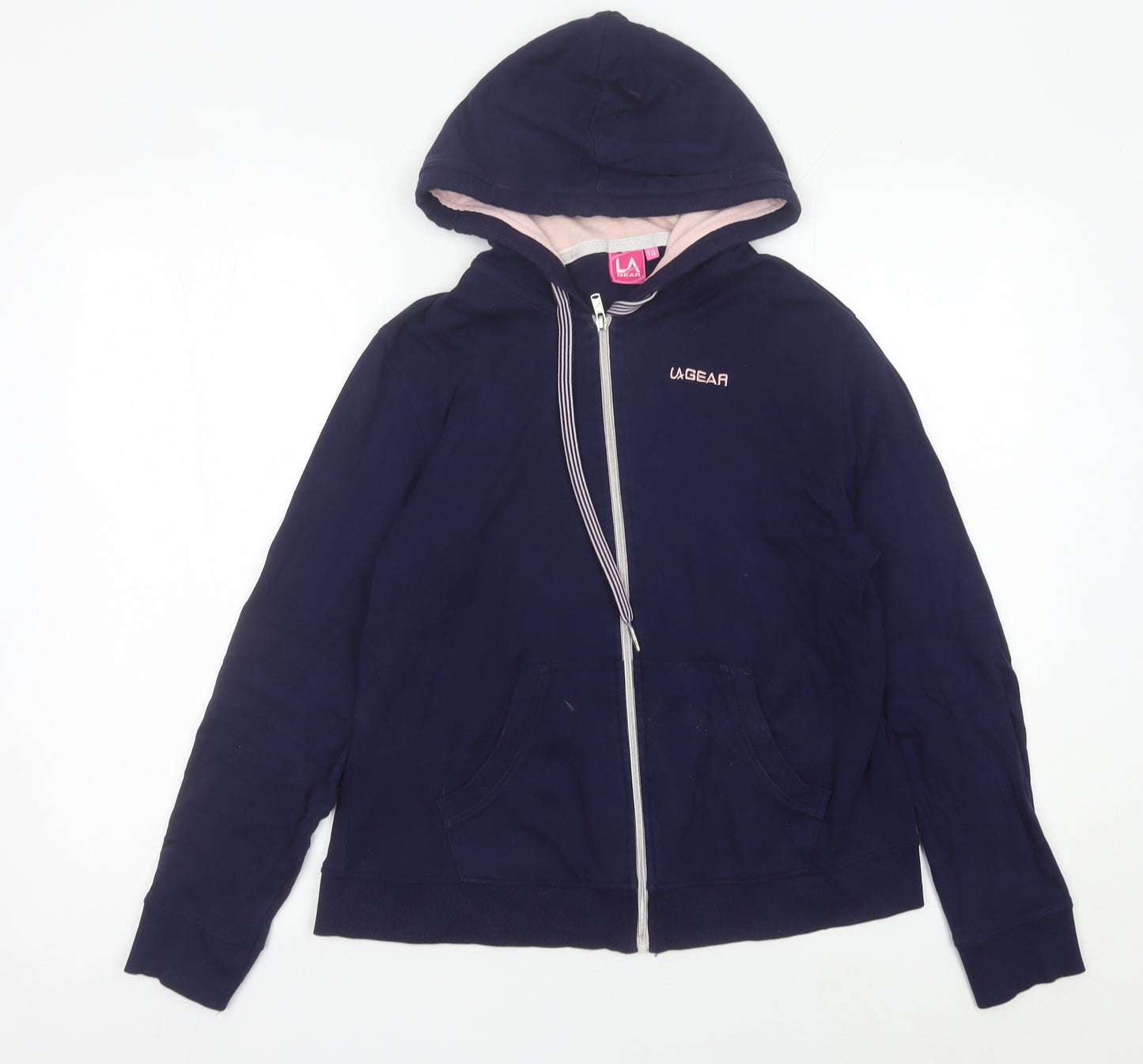 LA Gear Womens Navy Blue Full Zip Hoodie Size 14 Cotton