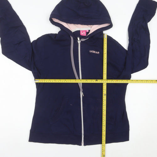 LA Gear Womens Navy Blue Full Zip Hoodie Size 14 Cotton