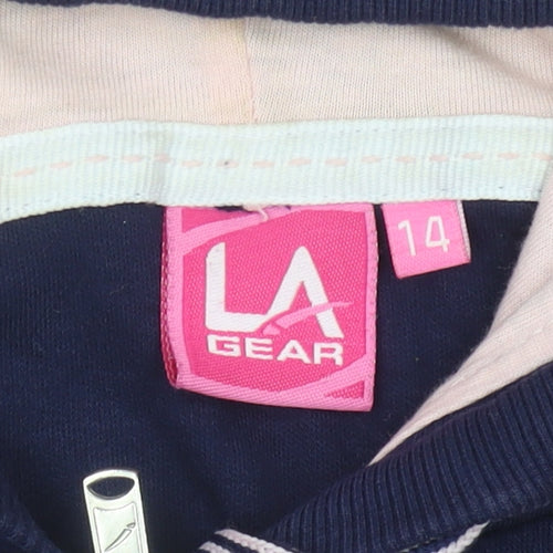 LA Gear Womens Navy Blue Full Zip Hoodie Size 14 Cotton